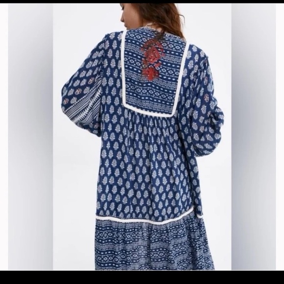 Zara Embroidered Kimono with Tassels Size - Medium-Large - Picture 6 of 12